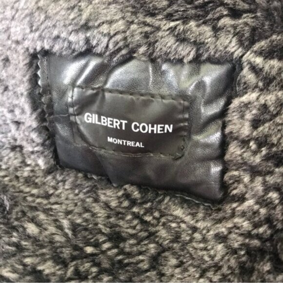 GilbertCohen Montreal Vintage Shearling Sheepskin Leather Coat Warm Fur Pocket L - Picture 8 of 15